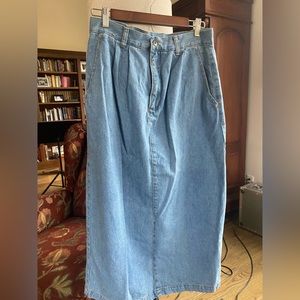 Vintage denim maxi skirt